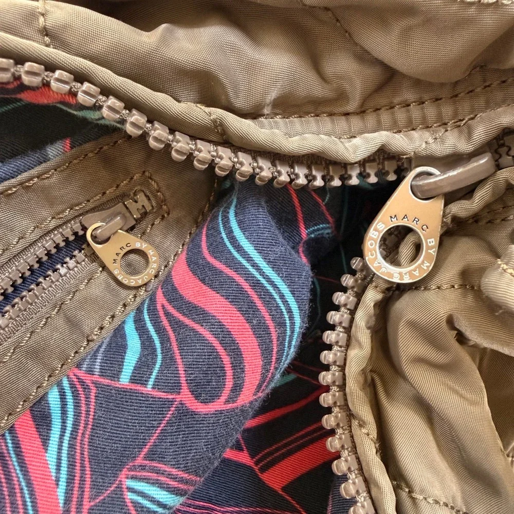 Marc by Marc Jacobs Standard Supply Workwear Nylon Quilted Hobo Bag Brown Olive